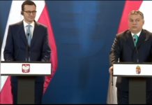 zdjęcie premier Mateusz Morawiecki wraz z Viktorem Orbanem-konferencja spotkanie 2017