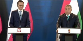 zdjęcie premier Mateusz Morawiecki wraz z Viktorem Orbanem-konferencja spotkanie 2017